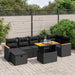 Set mobilier de grădină cu perne, 8 piese, negru, poliratan - WALTI WALTI