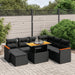 Set mobilier de grădină cu perne, 8 piese, negru, poliratan - WALTI WALTI