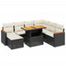 Set mobilier de grădină cu perne, 8 piese, negru, poliratan - WALTI WALTI