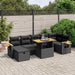 Set mobilier de grădină cu perne, 8 piese, negru, poliratan - WALTI WALTI