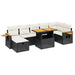 Set mobilier de grădină cu perne, 8 piese, negru, poliratan - WALTI WALTI