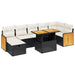 Set mobilier de grădină cu perne, 8 piese, negru, poliratan - WALTI WALTI