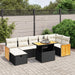 Set mobilier de grădină cu perne, 8 piese, negru, poliratan - WALTI WALTI