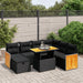 Set mobilier de grădină cu perne, 8 piese, negru, poliratan - WALTI WALTI