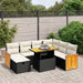 Set mobilier de grădină cu perne, 8 piese, negru, poliratan - WALTI WALTI
