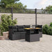 Set mobilier de grădină cu perne, 5 piese, negru, poliratan - WALTI WALTI