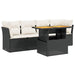Set mobilier de grădină cu perne, 5 piese, negru, poliratan - WALTI WALTI