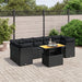 Set mobilier de grădină cu perne, 8 piese, negru, poliratan - WALTI WALTI