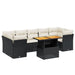 Set mobilier de grădină cu perne, 8 piese, negru, poliratan - WALTI WALTI
