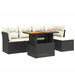 Set mobilier de grădină cu perne, 6 piese, negru, poliratan - WALTI WALTI