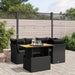 Set mobilier de grădină cu perne, 5 piese, negru, poliratan - WALTI WALTI