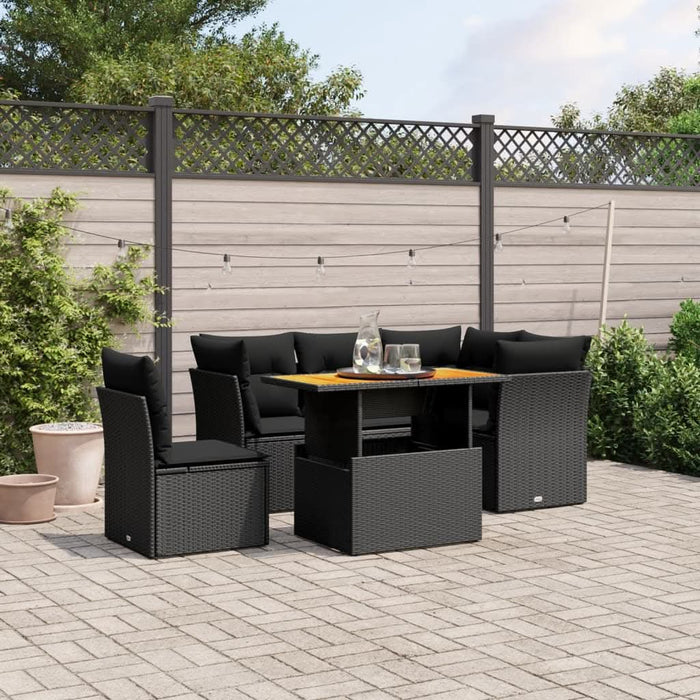 Set mobilier de grădină cu perne, 5 piese, negru, poliratan - WALTI WALTI