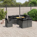 Set mobilier de grădină cu perne, 9 piese, negru, poliratan - WALTI WALTI