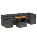 Set mobilier de grădină cu perne, 8 piese, negru, poliratan - WALTI WALTI