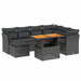 Set mobilier de grădină cu perne, 8 piese, negru, poliratan - WALTI WALTI