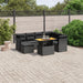 Set mobilier de grădină cu perne, 8 piese, negru, poliratan - WALTI WALTI