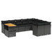 Set canapele de grădină cu perne, 10 piese, negru, poliratan - WALTI WALTI