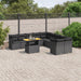 Set canapele de grădină cu perne, 11 piese, negru, poliratan - WALTI WALTI