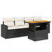 Set mobilier de grădină cu perne, 5 piese, negru, poliratan - WALTI WALTI