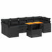 Set mobilier de grădină cu perne, 8 piese, negru, poliratan - WALTI WALTI