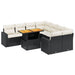 Set mobilier de grădină cu perne, 9 piese, negru, poliratan - WALTI WALTI