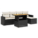 Set mobilier de grădină cu perne, 6 piese, negru, poliratan - WALTI WALTI