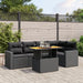Set mobilier de grădină cu perne, 6 piese, negru, poliratan - WALTI WALTI