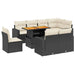 Set mobilier de grădină cu perne, 9 piese, negru, poliratan - WALTI WALTI
