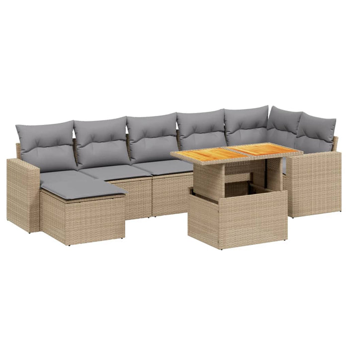 Set canapele de grădină, 8 piese, cu perne, bej, poliratan - WALTI WALTI