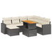Set mobilier de grădină cu perne, 8 piese, negru, poliratan - WALTI WALTI