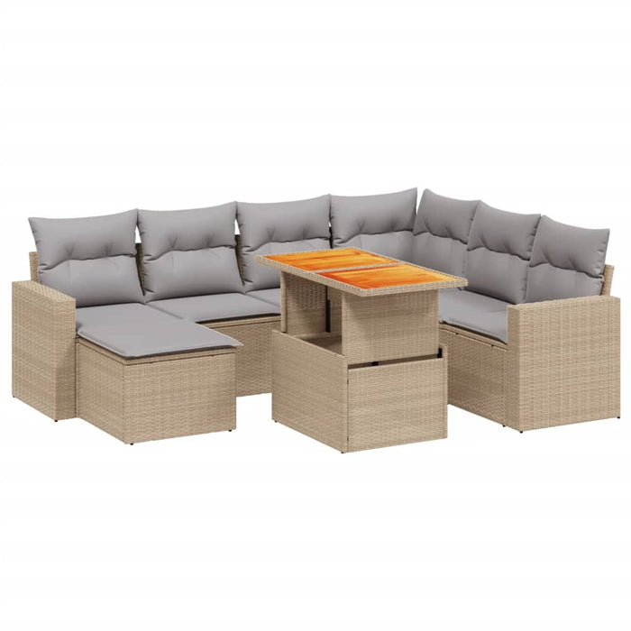Set canapele de grădină, 8 piese, cu perne, bej, poliratan - WALTI WALTI