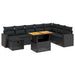 Set mobilier de grădină cu perne, 9 piese, negru, poliratan - WALTI WALTI