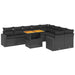 Set canapele de grădină cu perne, 10 piese, negru, poliratan - WALTI WALTI