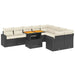 Set canapele de grădină cu perne, 10 piese, negru, poliratan - WALTI WALTI