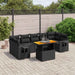 Set mobilier de grădină cu perne, 8 piese, negru, poliratan - WALTI WALTI