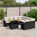 Set mobilier de grădină cu perne, 9 piese, negru, poliratan - WALTI WALTI