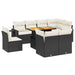 Set mobilier de grădină cu perne, 9 piese, negru, poliratan - WALTI WALTI