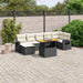 Set mobilier de grădină cu perne, 8 piese, negru, poliratan - WALTI WALTI