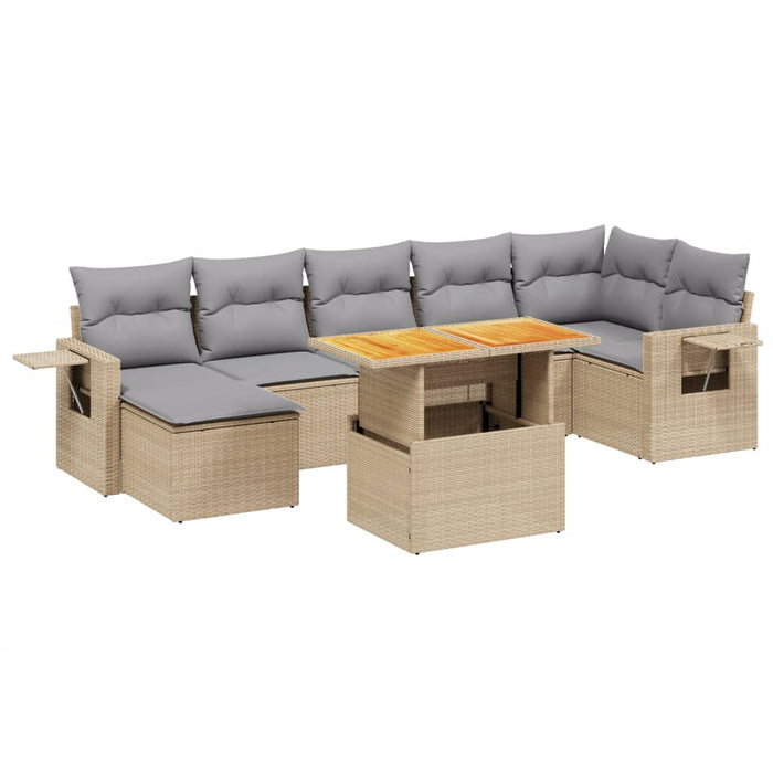 Set canapele de grădină, 8 piese, cu perne, bej, poliratan - WALTI WALTI