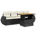 Set mobilier de grădină cu perne, 5 piese, negru, poliratan - WALTI WALTI