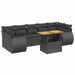 Set mobilier de grădină cu perne, 8 piese, negru, poliratan - WALTI WALTI