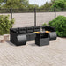 Set mobilier de grădină cu perne, 8 piese, negru, poliratan - WALTI WALTI