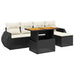Set mobilier de grădină cu perne, 6 piese, negru, poliratan - WALTI WALTI