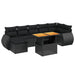 Set mobilier de grădină cu perne, 8 piese, negru, poliratan - WALTI WALTI