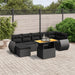 Set mobilier de grădină cu perne, 8 piese, negru, poliratan - WALTI WALTI