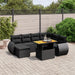 Set mobilier de grădină cu perne, 8 piese, negru, poliratan - WALTI WALTI