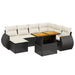 Set mobilier de grădină cu perne, 8 piese, negru, poliratan - WALTI WALTI