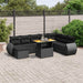 Set mobilier de grădină cu perne, 9 piese, negru, poliratan - WALTI WALTI