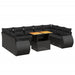 Set canapele de grădină cu perne, 10 piese, negru, poliratan - WALTI WALTI