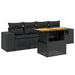 Set mobilier de grădină cu perne, 5 piese, negru, poliratan - WALTI WALTI
